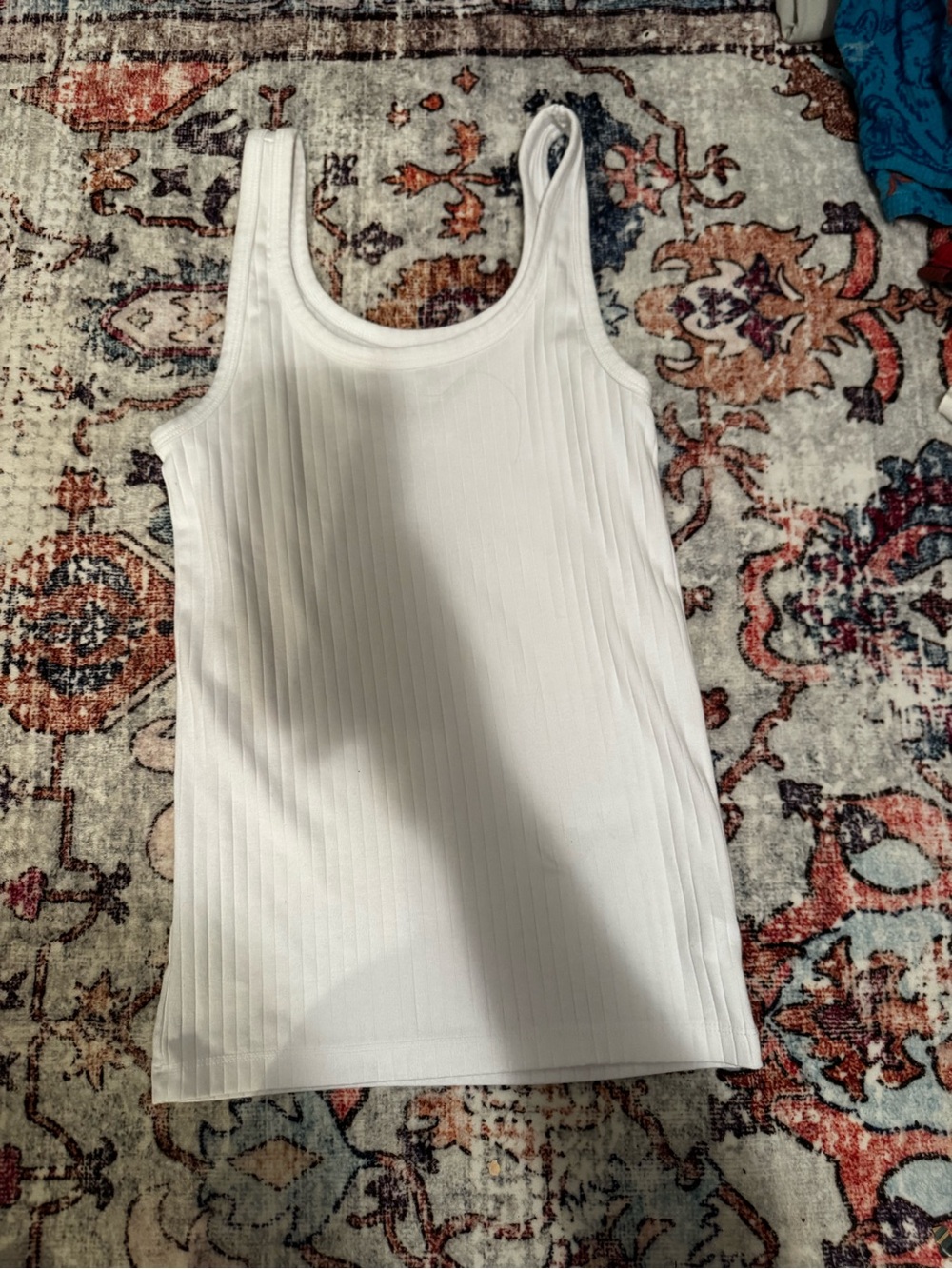 aerie White Ribbed Tank Top - Scoop Neck NWOT